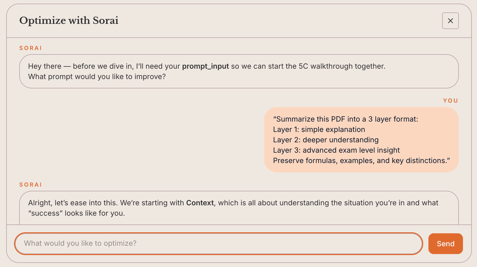 Sorai On-Demand coaching interface